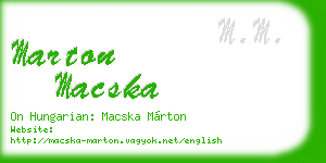 marton macska business card