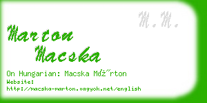 marton macska business card